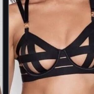 Victorias Secret Strappy Open Cup Demi Bra Black
